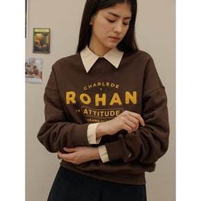 Charlesderohan lettering basic sweat shirt - Brown