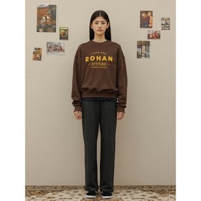 Charlesderohan lettering basic sweat shirt - Brown