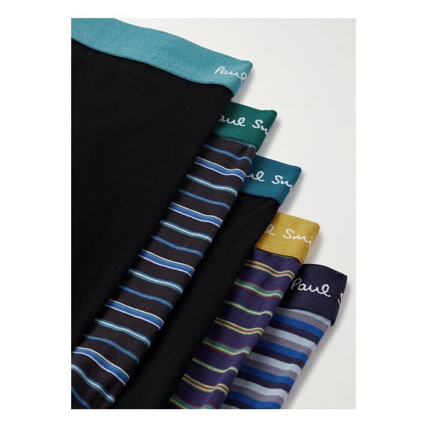 스트라이프 스트레치 오가닉 코튼 복서 브리프 5p 세트 블루 1647597354789674