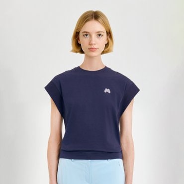 MARTINE GOLF [정상가 198000원]여성 라운드 슬리브리스 셔츠 네이비 (QW0DKS22449)