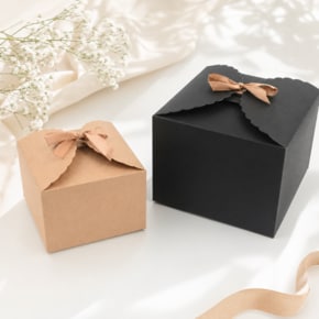 정사각박스 미니종이상자 리본 고급 비누 떡 생일 쿠키 답례품 접이식 포장 무지 사각 선물