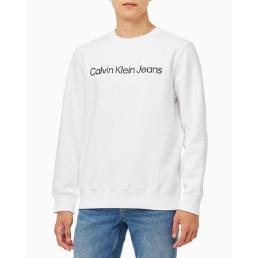 Calvin Klein Jeans 남성 레귤러핏 인스티튜셔널 로고 기모 스웻셔츠(J326967)