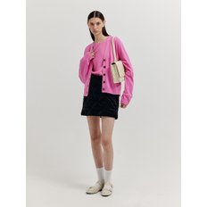 XUETY Cashmere Blend Knit Cardigan - Pink