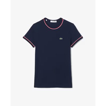 라코스테 25SS 여성 더블 파이핑 슬림핏 저지 티셔츠 TF0347-55GGWI