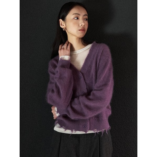 브이넥 울 데미지 가디건 - 3 COLOR