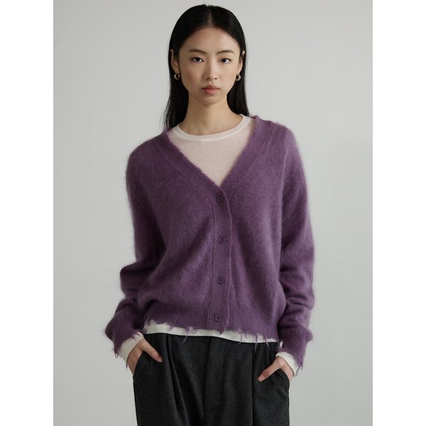 브이넥 울 데미지 가디건 - 3 COLOR
