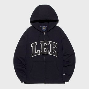 데님 아플리케 후드 집업 블랙 LE2501HZ02BK