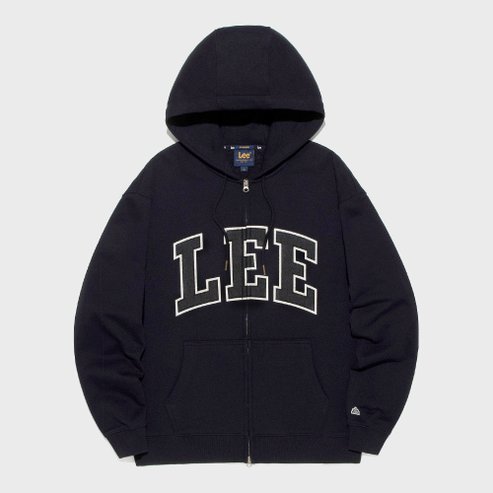 LEE 데님 아플리케 후드 집업 블랙 LE2501HZ02BK