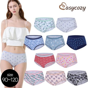  [방송히트]이지코지 PT001 빅사이즈 인견 나염 여성 팬티 10종(90-120사이즈)