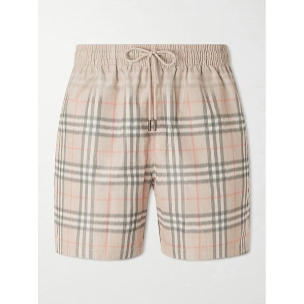 스트레이트 레그 미드 렝스 체크 스윔 쇼츠 46376663162993492