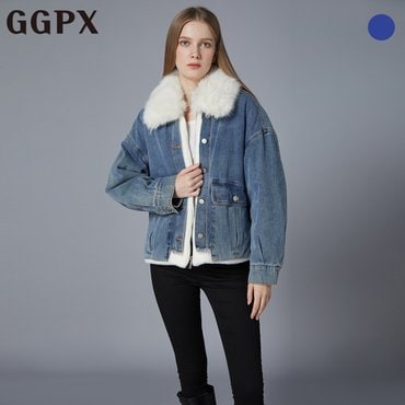 GGPX 페이크 퍼 배색 윈터 데님 자켓 (GOZDJ001F)