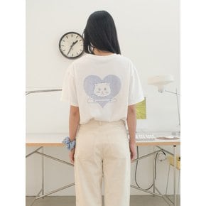 EMOJI CAT OVER FIT TEE_WHITE