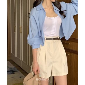 백 디테일 카라넥 여름 셔츠 여리여리 크롭 간절기 데일리 남방
