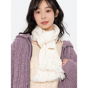 Baby Alpaca&Ramswool Tessle Muffler M7 Pure Ivory