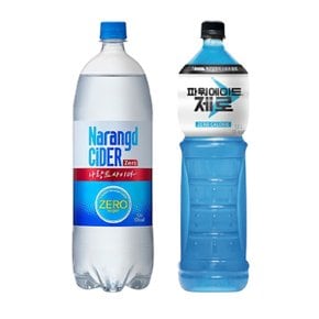 [한번에먹자] 나랑드사이다 제로 1.5L 3페트 + 파워에이드 제로 1.5L 3페트, 총 6페트