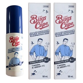 벅스케이프 스프레이 아웃도어(모기 진드기기피제 이카리딘) 50ml 2개