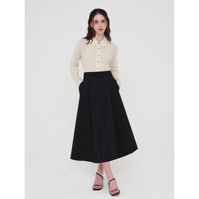 핀턱 스커트 - 블랙