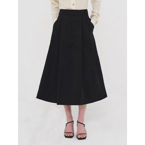 핀턱 스커트 - 블랙