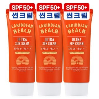 터치미 캐리비안비치 울트라 선크림 썬크림 자외선차단제 60ml 3개 SPF50+ PA+++ / 혼합자차