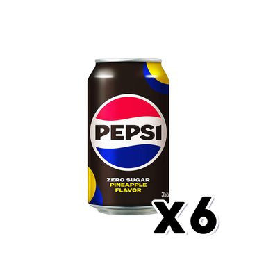  펩시 제로슈가 파인애플 탄산캔음료 355ml x 6개