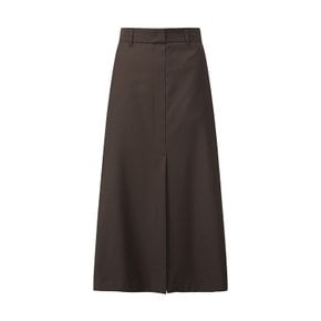 여성 슬릿 디테일 A라인 스커트 BROWN