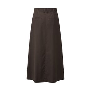 여성 슬릿 디테일 A라인 스커트 BROWN