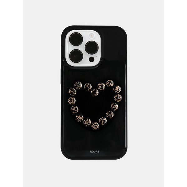 HEART STUD CASE (LEOPARD)