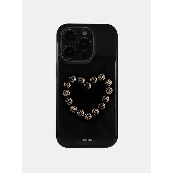 HEART STUD CASE (LEOPARD)