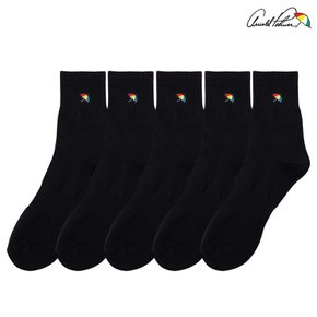 남자 검정 양말 무지 중목 5족 세트 국산 남학생 겸용