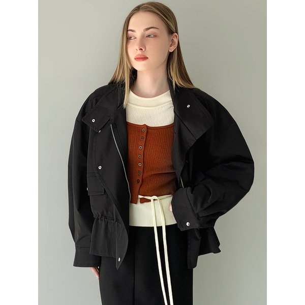 허리 스트링 하이넥 점퍼 VB5XJPMD01Z