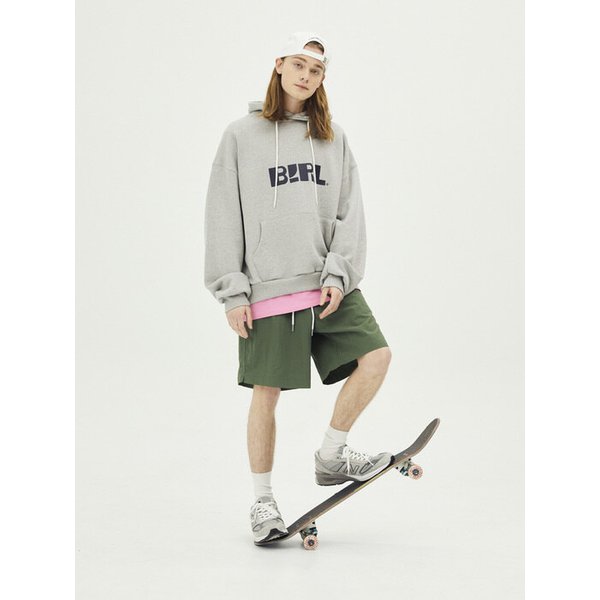 Summer Embroidery logo half pants -DEEP GREEN