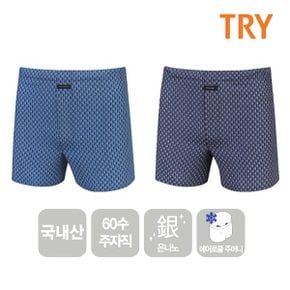 TRY 남성 더블박서 트렁크팬티 60수 남성팬티1매(택1)