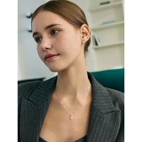 [진주귀걸이 2종 증정] Oval clear setting earring