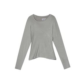 Asymmetric long sleeve t-shirt (Khaki)