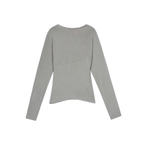 Asymmetric long sleeve t-shirt (Khaki)