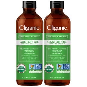 Cliganic 유기농 캐스터오일 피마자유 240ml 2팩