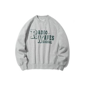 Radio Wave Graphic Crewneck Sweatshirt_Gray