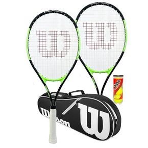 독일 윌슨 블레이드 Wilson Blade Excel Tennis Racket x 2 Advantage 블랙 Bag 3 Penn Balls 13