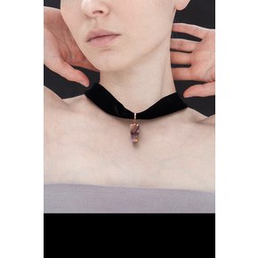 Mookaite Velvet Choker Necklace (2.5cm)