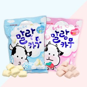 롯데제과 말랑카우 대용량(158g) 밀크4개+딸기우유 4개