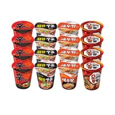  농심 컵라면(소) 신라면4+튀김우동4+새우탕4+오징어짬뽕4