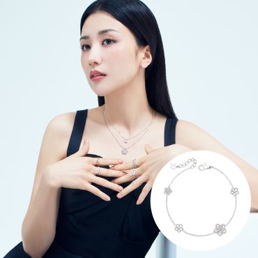 DIAME [박하선PICK] 로맨틱가든 러브플라워 18K골드 랩그로운 다이아몬드 팔찌 FGDBR1302WLAB