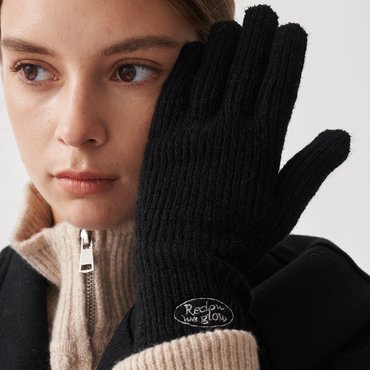 리끌로우 KNIT LOGO GLOVE BLACK