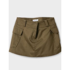 Cargo Mini Cotton Basic Skirt Banding Shorts [Khaki]