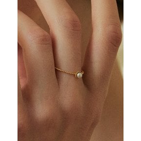 14k petit pearl ring