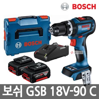 보쉬 GSB18V-90C 충전 임팩트 햄머 드릴 드라이버 18V 5.0Ah*2개 브러쉬리스 GSB18V-60C 후속