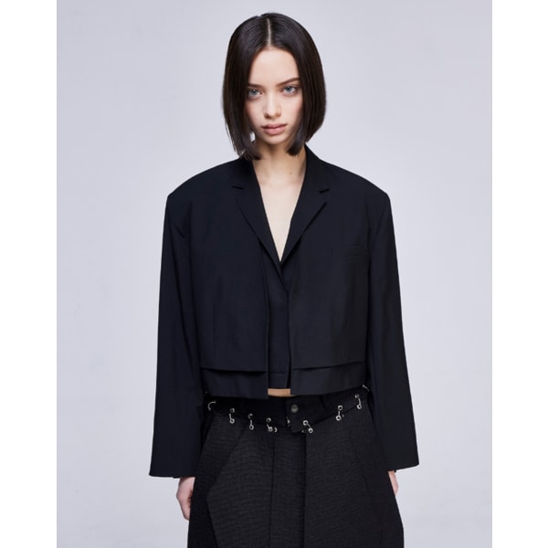 [파주점] [송지오우먼]송지오 컬렉션 디터쳐블 플레이트 자켓 블랙 WH2JK705BK