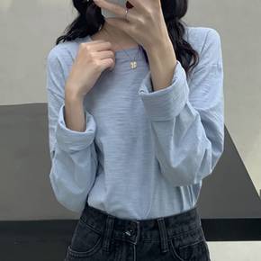 / 루즈핏 라운드 솔리드 긴팔티셔츠 NF_7