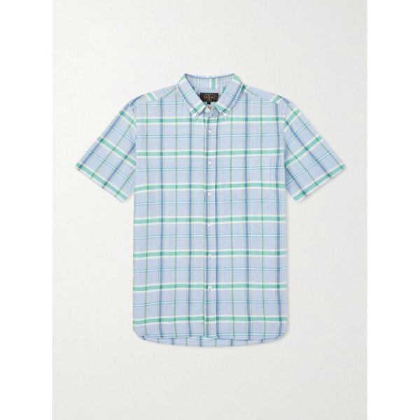 빔스 마드라스 버튼다운 칼라 체크 코튼 셔츠 46376663162982599