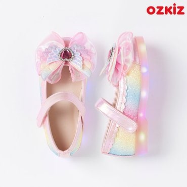 오즈키즈 레인보우하트윙LED 아동 여아 구두